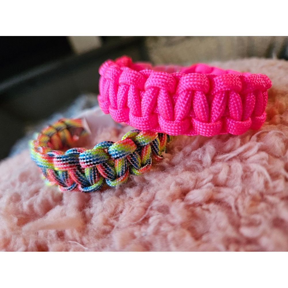 Handmade paracord‎ bracelets pink size 6.5" new